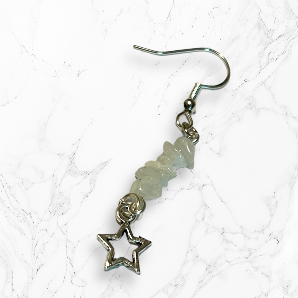 Handmade Earrings Moon Star Rainbow Moonstone Dangle Pierced Love Mother’s Day - Picture 3 of 7